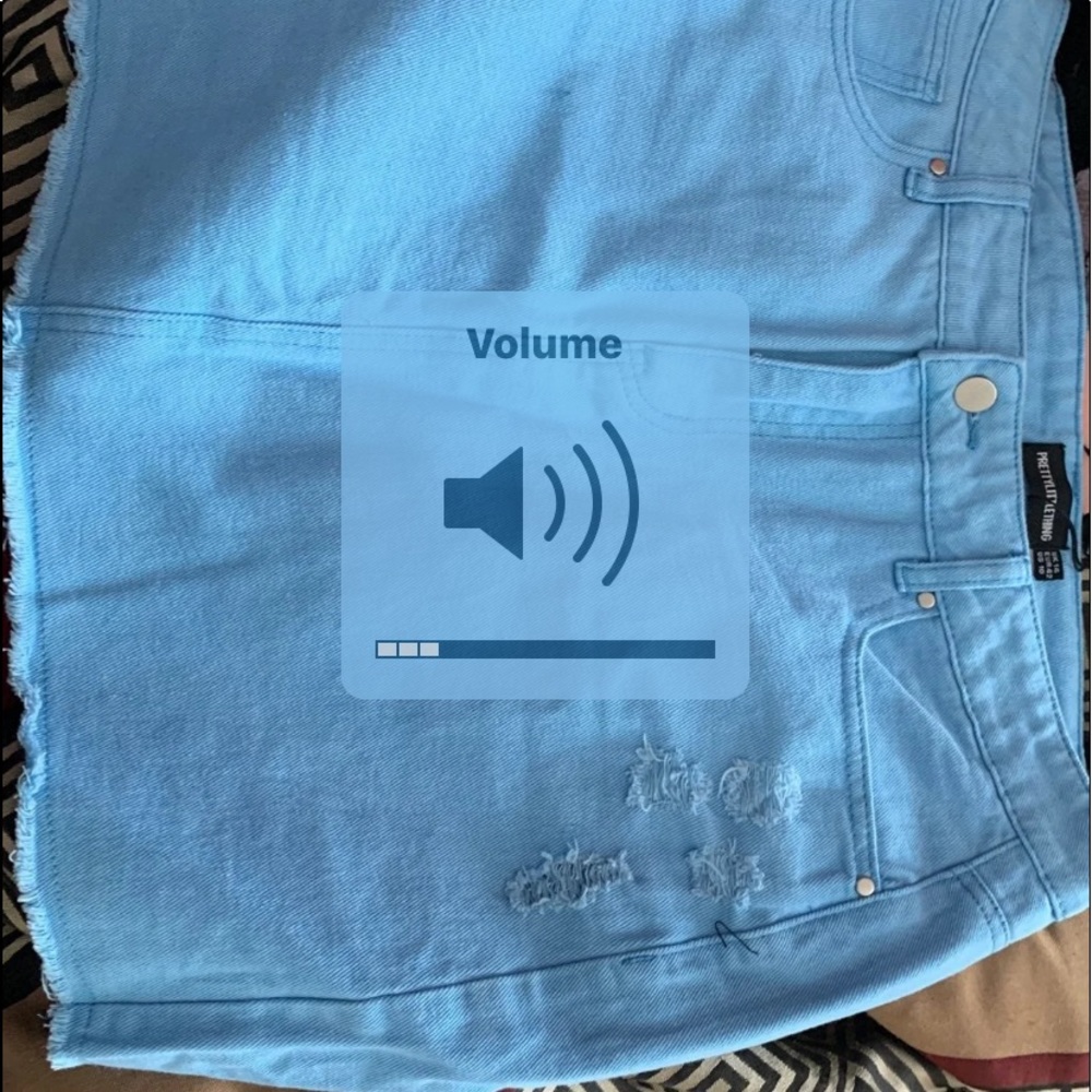 blue distressed denim skirt